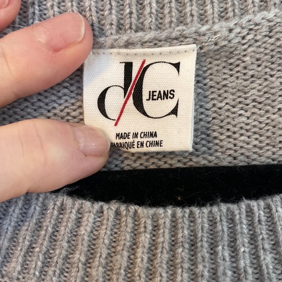 DC Sweater Grey Floral Knit Size X - Picture 2 of 6